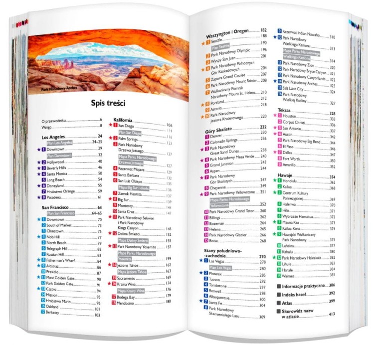 USA / Stany Zjednoczone cz. zachodnia. Przewodnik z atlasem wydawnictwa ExpressMap. Spis treści
