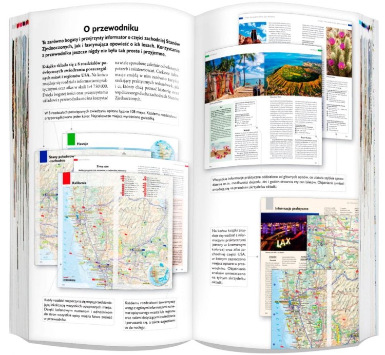 USA / Stany Zjednoczone cz. zachodnia. Przewodnik z atlasem wydawnictwa ExpressMap. Przykładowe strony 1