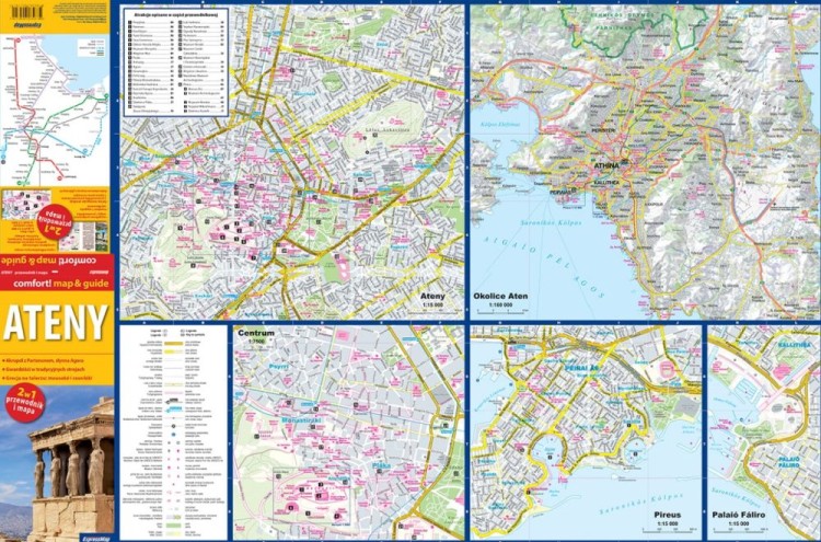 Ateny. Laminowana mapa / Plan miasta + Miniprzewodnik wydawnictwa ExpressMap. Pierwsza strona