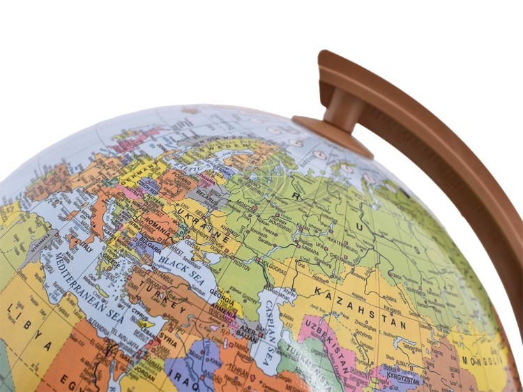 Globus polityczno-fizyczny 32 cm. Podświetlany. Wersja angielska. Cięciwa