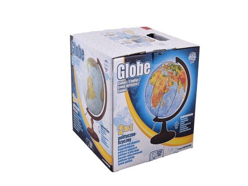 Globus polityczno-fizyczny 32 cm. Podświetlany. Wersja angielska. Karton