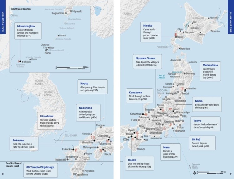 Japonia / Japan. Przewodnik wydawnictwa Lonely Planet. Przykładowe strony 2