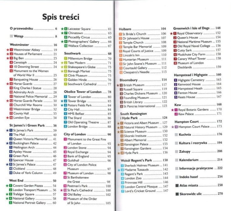 Londyn 3 w 1. Przewodnik, atlas, mapa wydawnictwa ExpressMap. Spis treści