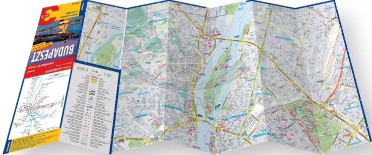 Budapeszt 3 w 1. Przewodnik, mapa, atlas wydawnictwa ExpressMap. Rozłożona mapa