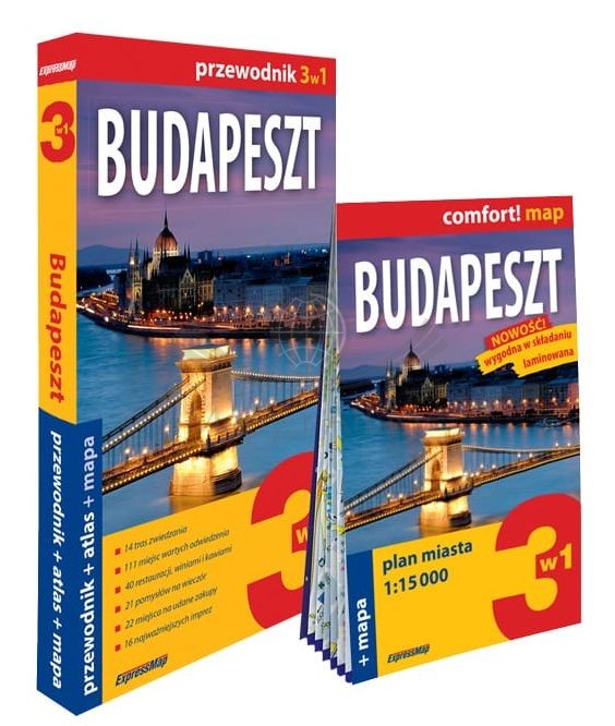 Budapeszt 3 w 1. Przewodnik, mapa, atlas wydawnictwa ExpressMap. Okładka