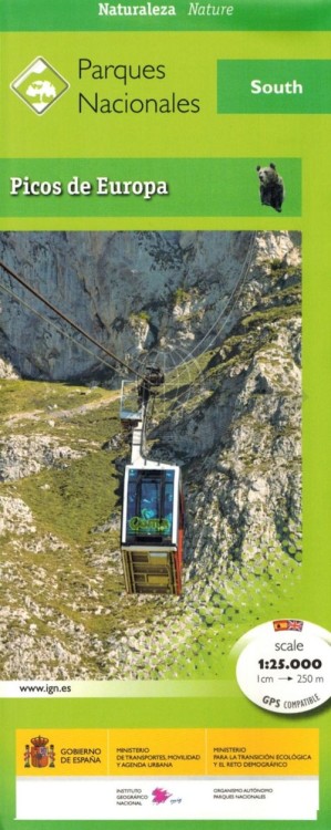 Picos de Europa. Zestaw: mapa turystyczna x 3 + przewodnik  wydawnictwa IGN. Mapa 3 - okładka