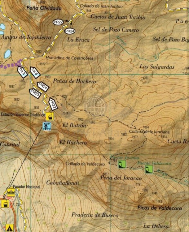 Picos de Europa. Zestaw: mapa turystyczna x 3 + przewodnik  wydawnictwa IGN. Mapa 3 - fragment 1