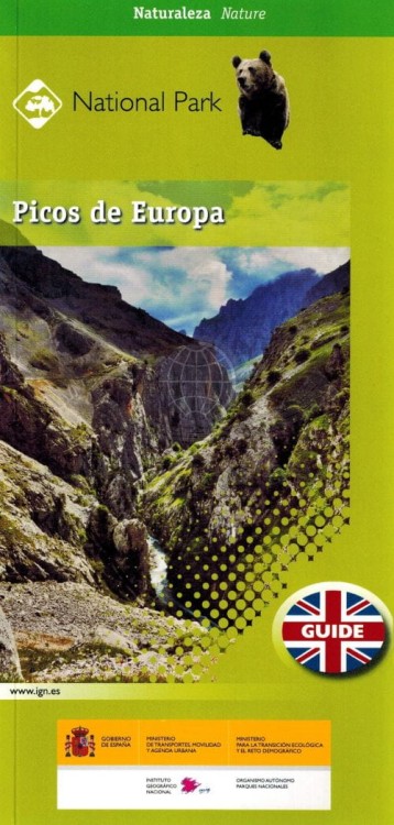 Picos de Europa. Zestaw: mapa turystyczna x 3 + przewodnik  wydawnictwa IGN. Przewodnik - okładka