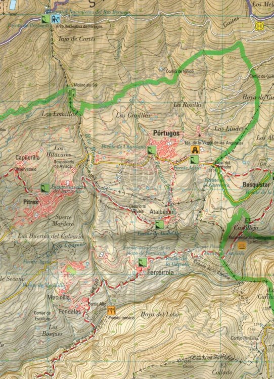 Sierra Nevada 1:25 000. Zestaw: 8 x mapa turystyczna+ przewodnik wydawnictwa IGN. Mapa 3 - fragment