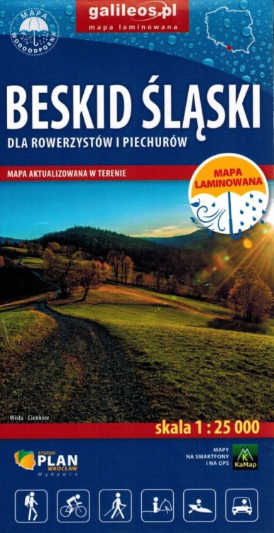 Beskid Śląski 1:25 000. Laminowana mapa turystyczna wydawnictwa Galileos. Okładka