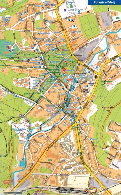 Góry Bystrzyckie i Orlickie. Laminowana mapa turystyczna wydawnictwa Galileos. Plan miasta