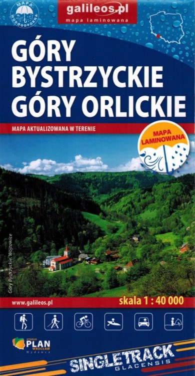 Góry Bystrzyckie i Orlickie. Laminowana mapa turystyczna wydawnictwa Galileos. Okładka