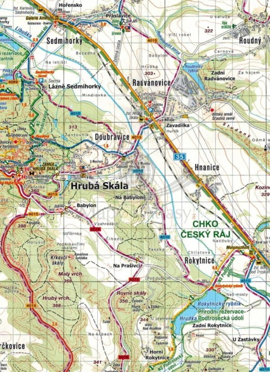 Czeski Raj 1:25 000. Mapa turystyczna wydawnictwa Kartografie HP. Fragment 1