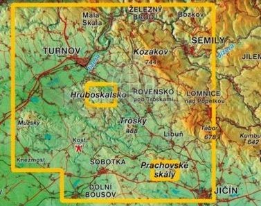 Czeski Raj 1:25 000. Mapa turystyczna wydawnictwa Kartografie HP. Zasięg