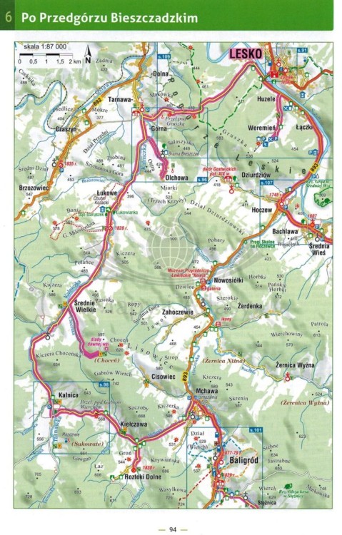Urlop w Bieszczadach / Bieszczady. Przewodnik wydawnictwa Compass. Przykładowe strony 4