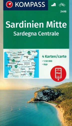Sardynia Środkowa. Zestaw czterech map turystycznych wydawnictwa Kompass. Okładka zestawu