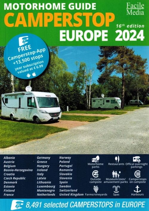Europa. Motorhome guide Camperstop Europe. Przewodnik campingowy. Okładka