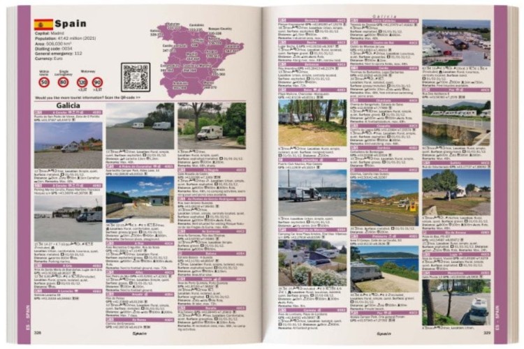 Europa. Motorhome guide Camperstop Europe. Przewodnik campingowy. Przykładowe strony 1