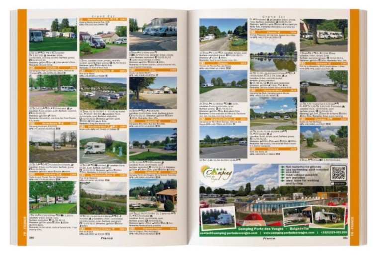 Europa. Motorhome guide Camperstop Europe. Przewodnik campingowy. Przykładowe strony 2