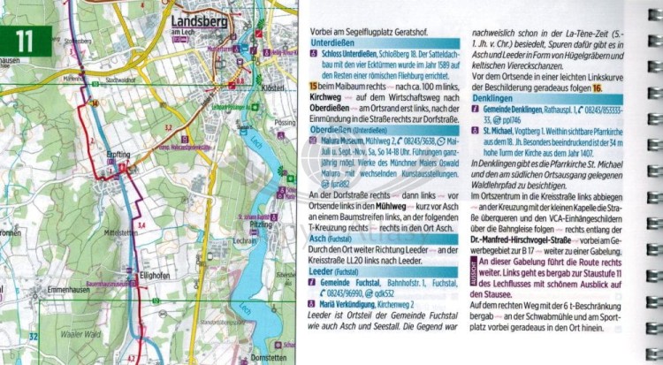 Via Claudia Augusta: od Dunaju przez Alpy po Adriatyk. Wodoodporny atlas rowerowy wydawnictwa Verlag Esterbauer. Przykładowe strony 1