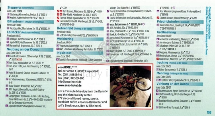 Danaube Bike Trail 1. Dunaj od Donaueschingen do Passau. Atlas rowerowy wydawnictwa Verlag Esterbauer. Przykładowe strony 4
