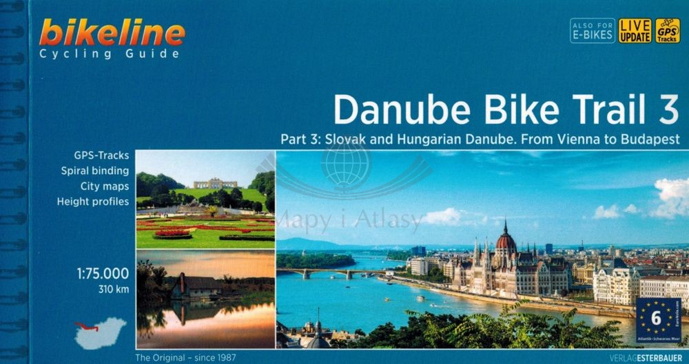 Danaube Bike Trail 3 (Donauradweg). Dunaj od Wiednia do Budapesztu. Atlas rowerowy. Verlag Esterbauer