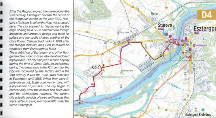 Danaube Bike Trail 3. Dunaj od Wiednia do Budapesztu. Atlas rowerowy wydawnictwa Verlag Esterbauer. Przykładowe strony 2