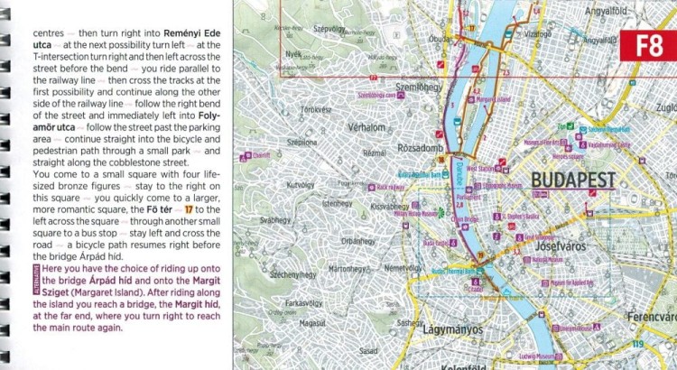 Danaube Bike Trail 3. Dunaj od Wiednia do Budapesztu. Atlas rowerowy wydawnictwa Verlag Esterbauer. Przykładowe strony 3