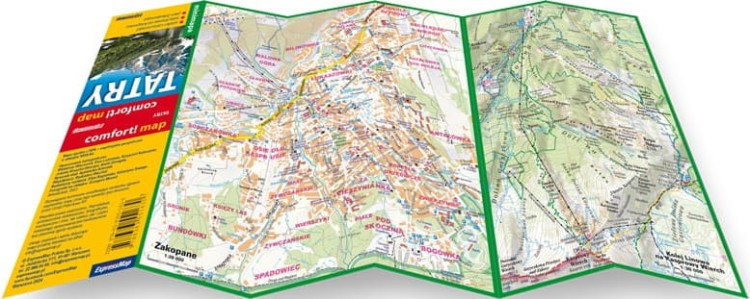 Tatry 1:80 000. Laminowana minimapa turystyczna wydawnictwa ExpressMap. Rozłożona mapa
