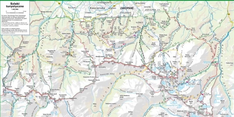 Tatry 1:80 000. Laminowana minimapa turystyczna wydawnictwa ExpressMap. Druga strona