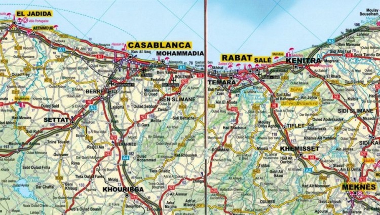 Maroko. Atlas Wysoki. Laminowana mapa trekkingowa wydawnictwa TerraQuest. Maroko - fragment 2