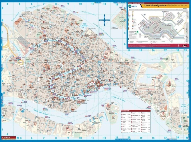 Wenecja 1:6 500. Laminowana mapa turystyczna / plan miasta wydawnictwa Borch. Pierwsza strona