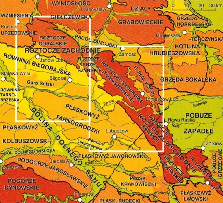 Roztocze. Puszcza Solska 1:75 000. Mapa turystyczna. Zasięg