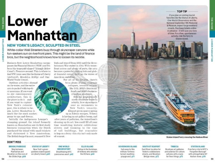 Nowy Jork / New York City. Przewodnik wydawnictwa Lonely Planet. Przykładowe strony 6