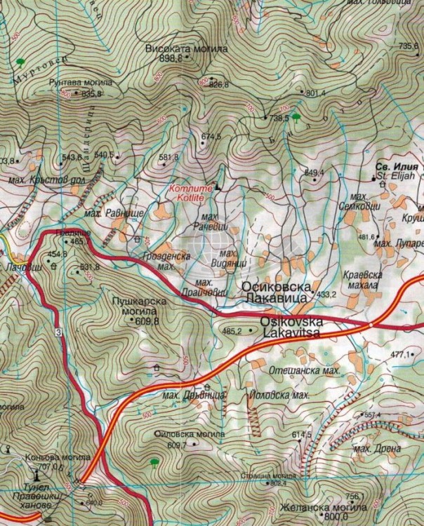 Stara Planina (Płanina) 1:50 000. Berkovitsa - Zlatitsa. Vrachanski Balkan NP. Mapa turystyczna cz.4 wydawnictwa Domino. Fragment 1