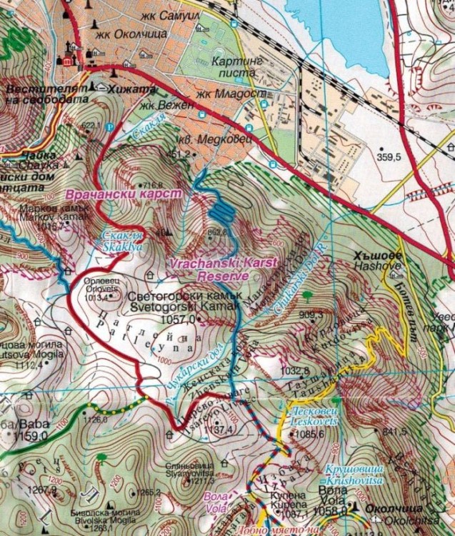 Stara Planina (Płanina) 1:50 000. Berkovitsa - Zlatitsa. Vrachanski Balkan NP. Mapa turystyczna cz.4 wydawnictwa Domino. Fragment 2