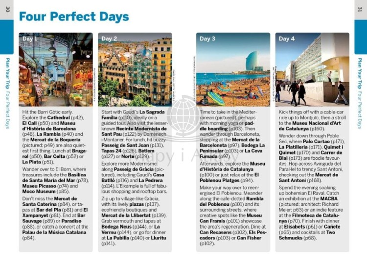 Barcelona. Przewodnik Pocket z mapą wydawnictwa Lonely Planet. Przykładowe strony 3
