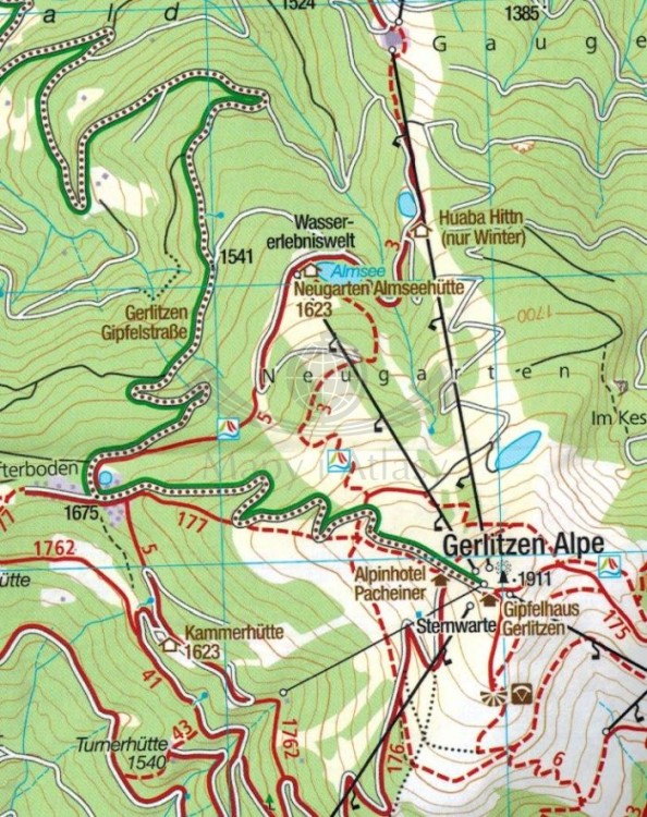 Ossiacher See, Feldkirchen in Karnten. Wodoodporna mapa turystyczna 62 wydawnictwa Kompass. Fragment 1