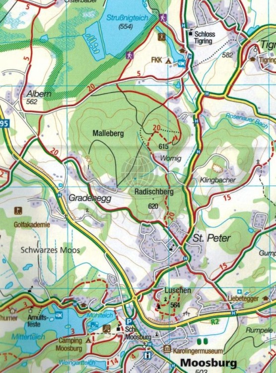 Ossiacher See, Feldkirchen in Karnten. Wodoodporna mapa turystyczna 62 wydawnictwa Kompass. Fragment 2