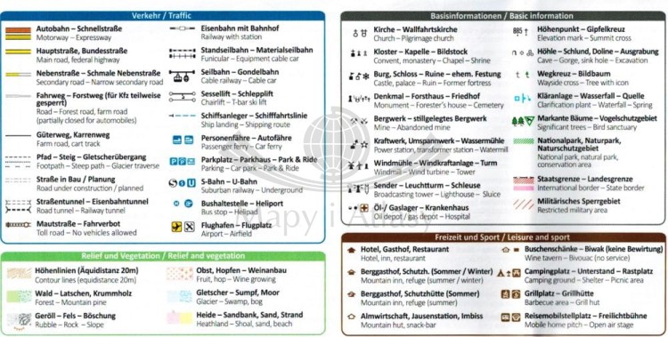 Ossiacher See, Feldkirchen in Karnten. Wodoodporna mapa turystyczna 62 wydawnictwa Kompass. Legenda 1