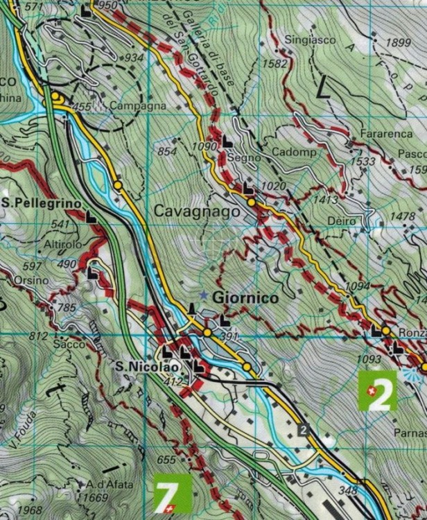 Valle Maggia Val Verzasca. Wodoodporna mapa turystyczna 110 wydawnictwa Kompass. Fragment 2