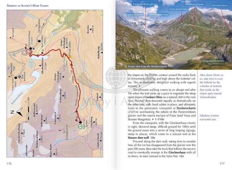 Austria: Wysokie Taury / Hohe Tauern trekking. Przewodnik wydawnictwa Cicerone. Przykładowe strony 2