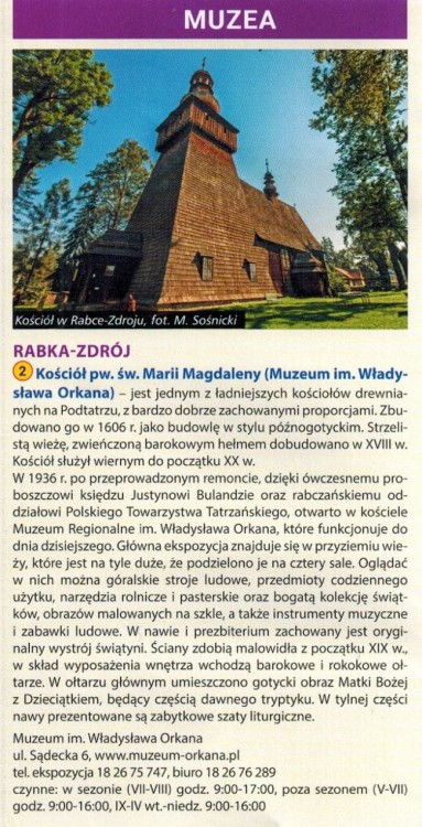 Rabka-Zdrój i okolice. Mapa turystyczna wydawnictwa Compass. Informator