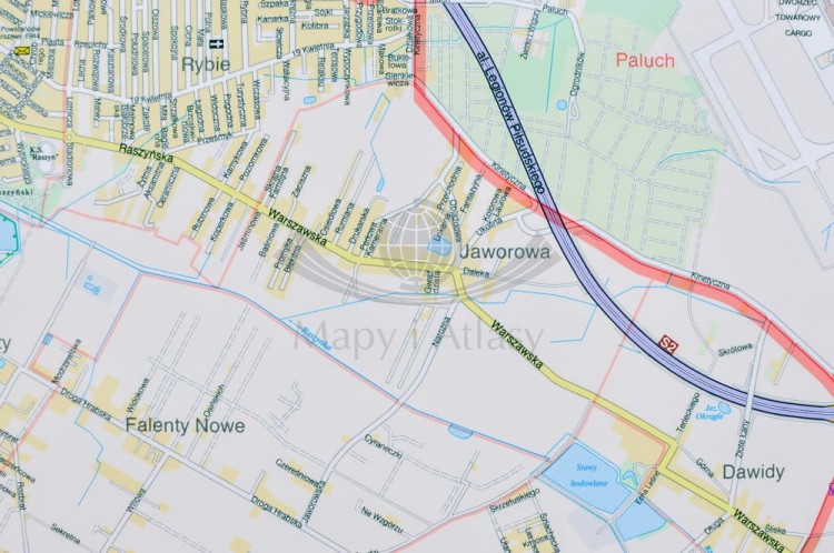 Warszawa 1:22 500. Mapa w wersji do wpinania. Producent: Jokart. Fragment 1