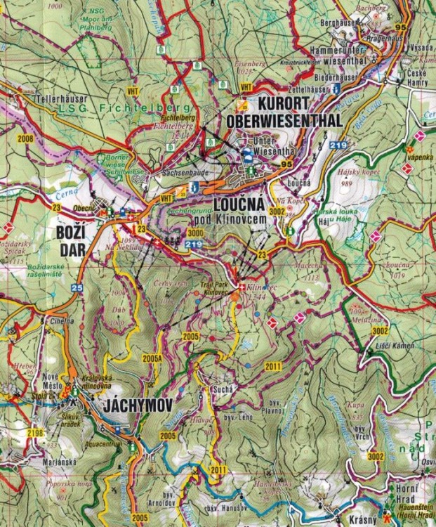 Góry Kruszne, Rudawy / Krusne Hory. Mapa turystyczna 201 wydawnictwa Shocart. Fragment 2