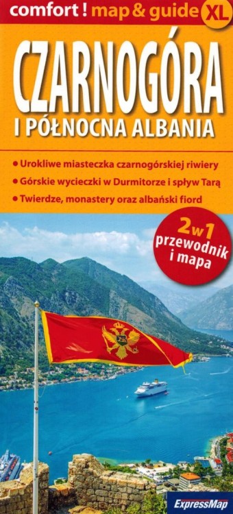 Czarnogóra i Północna Albania. Szkodra, Durmitor, Tirana, Kotor, Dubrownik. Laminowana mapa / Plan miasta + Miniprzewodnik wydawnictwa ExpressMap. Okładka