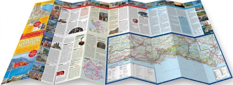 Czarnogóra i Północna Albania. Szkodra, Durmitor, Tirana, Kotor, Dubrownik. Laminowana mapa / Plan miasta + Miniprzewodnik wydawnictwa ExpressMap. Rozłożona mapa