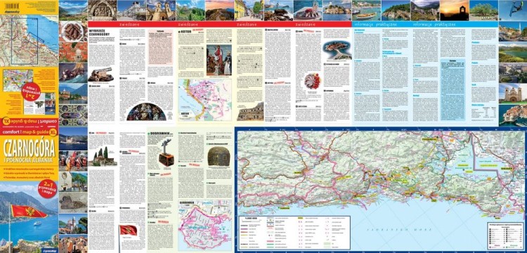 Czarnogóra i Północna Albania. Szkodra, Durmitor, Tirana, Kotor, Dubrownik. Laminowana mapa / Plan miasta + Miniprzewodnik wydawnictwa ExpressMap. Pierwsza strona