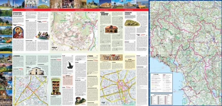 Czarnogóra i Północna Albania. Szkodra, Durmitor, Tirana, Kotor, Dubrownik. Laminowana mapa / Plan miasta + Miniprzewodnik wydawnictwa ExpressMap. Druga strona