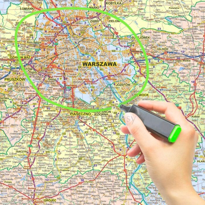 Województwo mazowieckie. Mapa ścienna administracyjno-drogowa wydawnictwa ArtGlob. Fragment 6